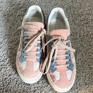 Salvatore Ferragamo Pink and Blue Sneakers